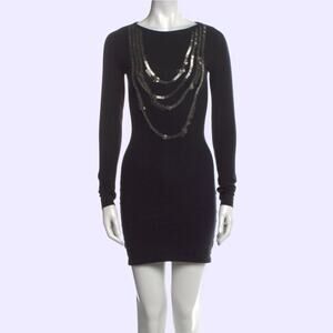 MARKUS LUPFER Black Crystal Embellished Mini Dress
